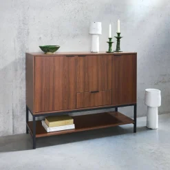 Sideboard Nussbaumholzdekor 3 Türen