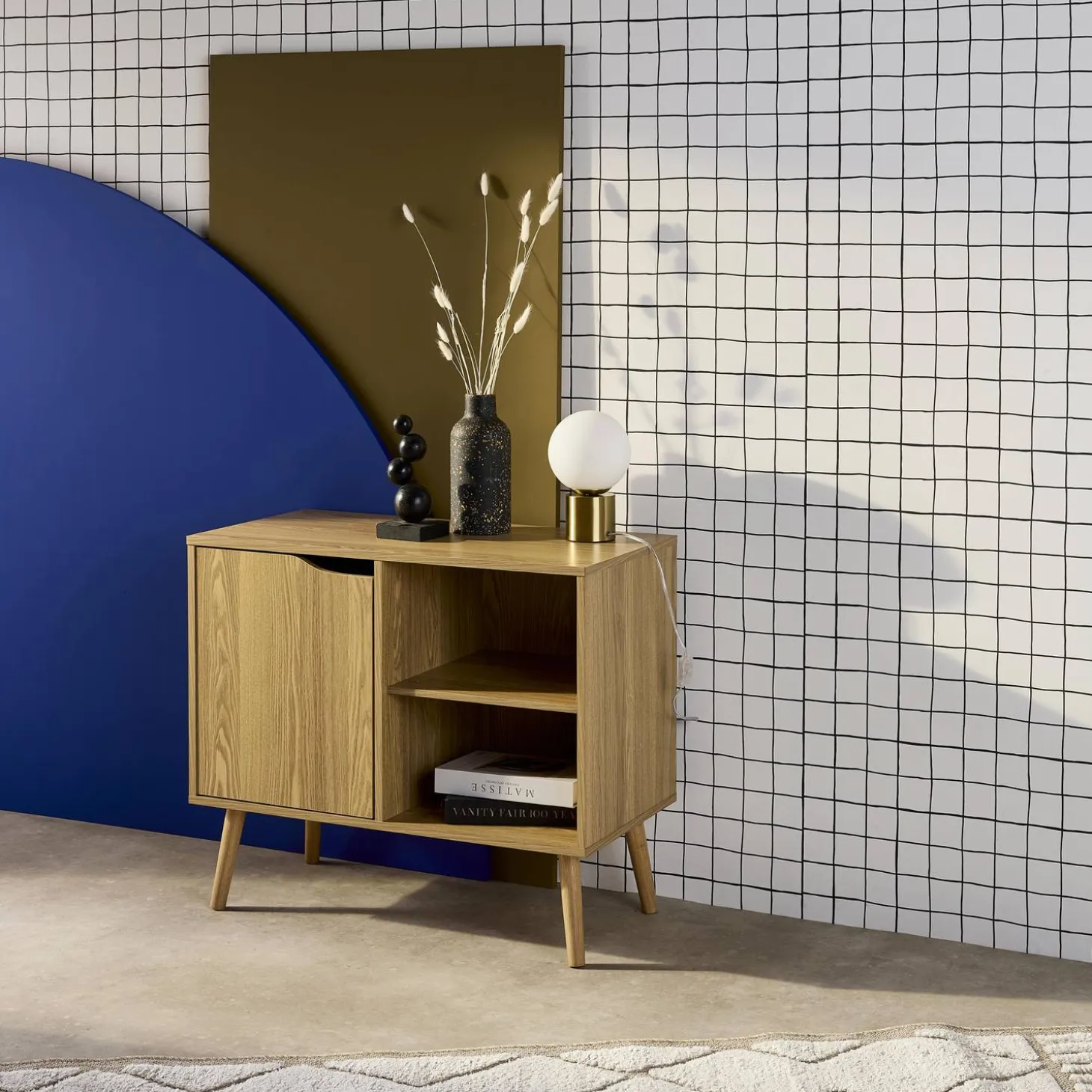 Sideboard 1 Tür, 2 Einlegeböden, 80 cm