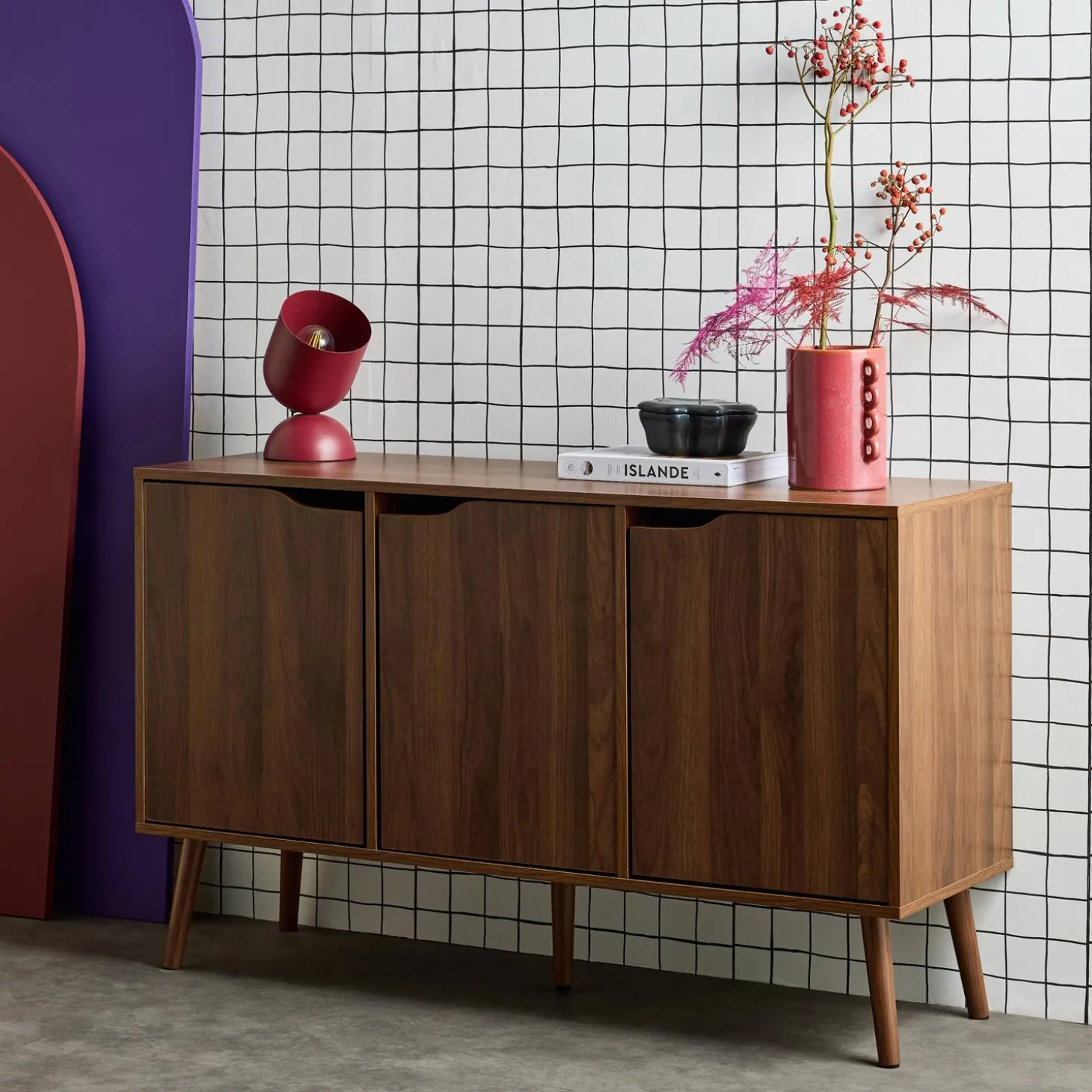 Sideboard 3 Türen und 3 Einlegeböden, 120 cm