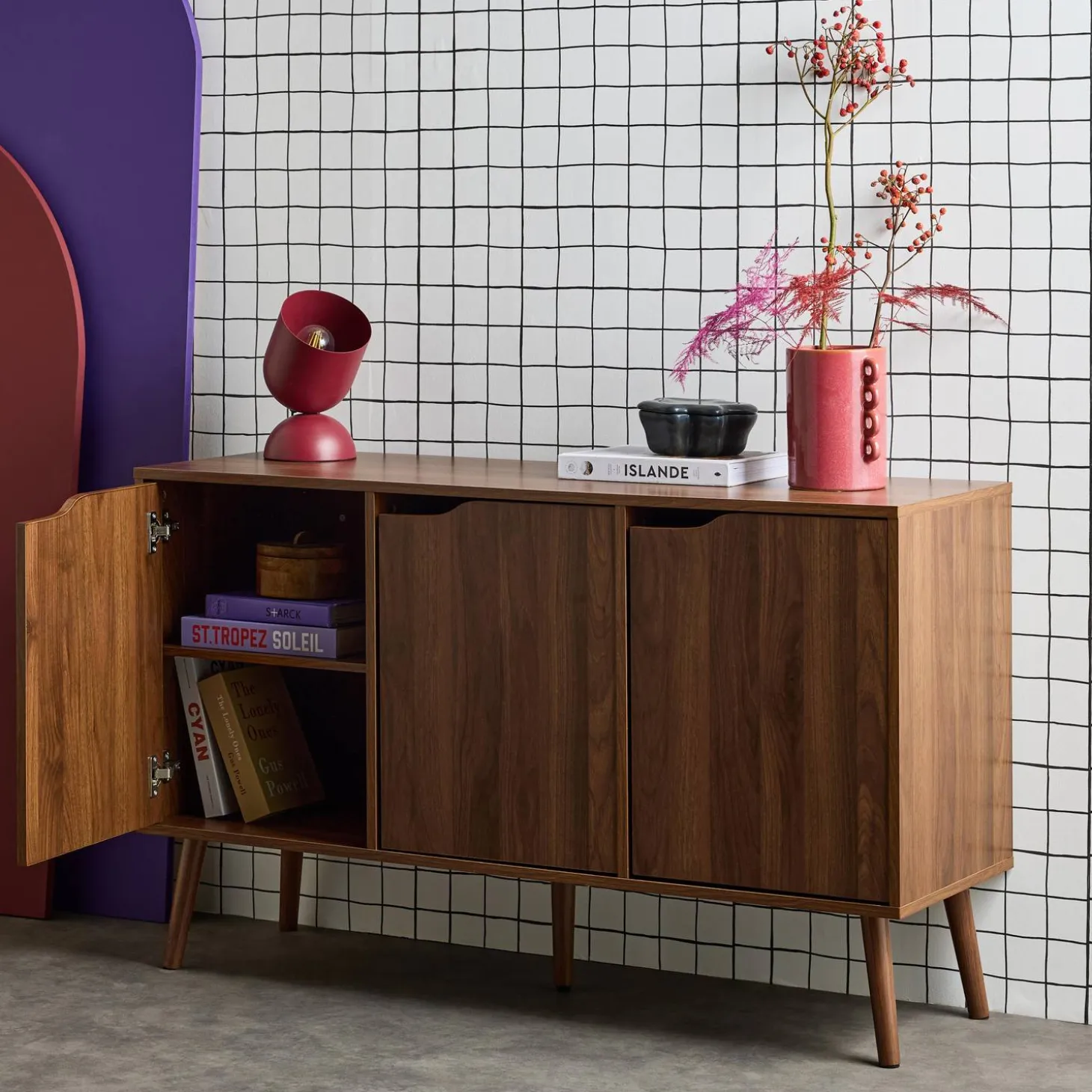 Sideboard 3 Türen und 3 Einlegeböden, 120 cm