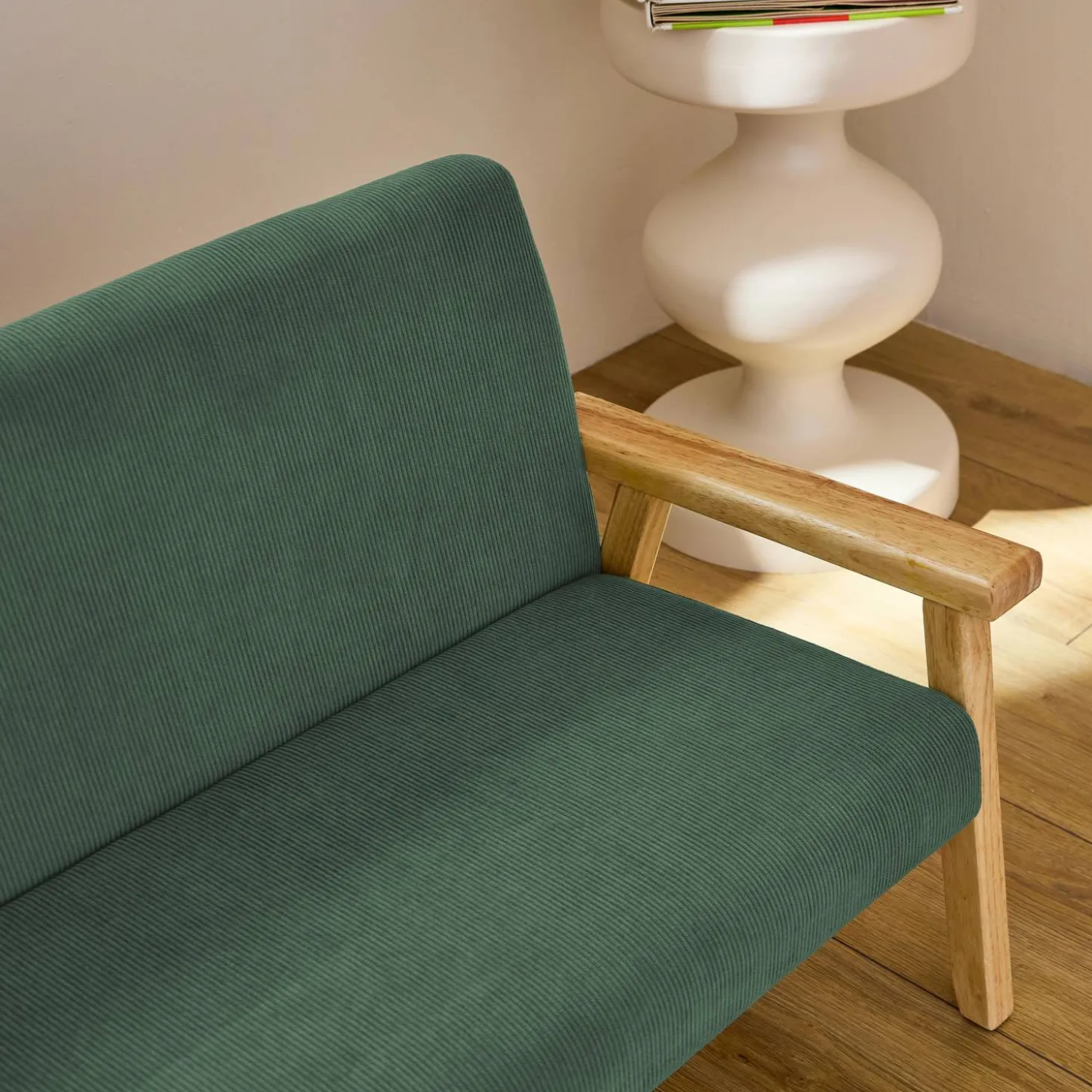 2-Sitzer Bank für Kinder Cord und Hevea-Holz