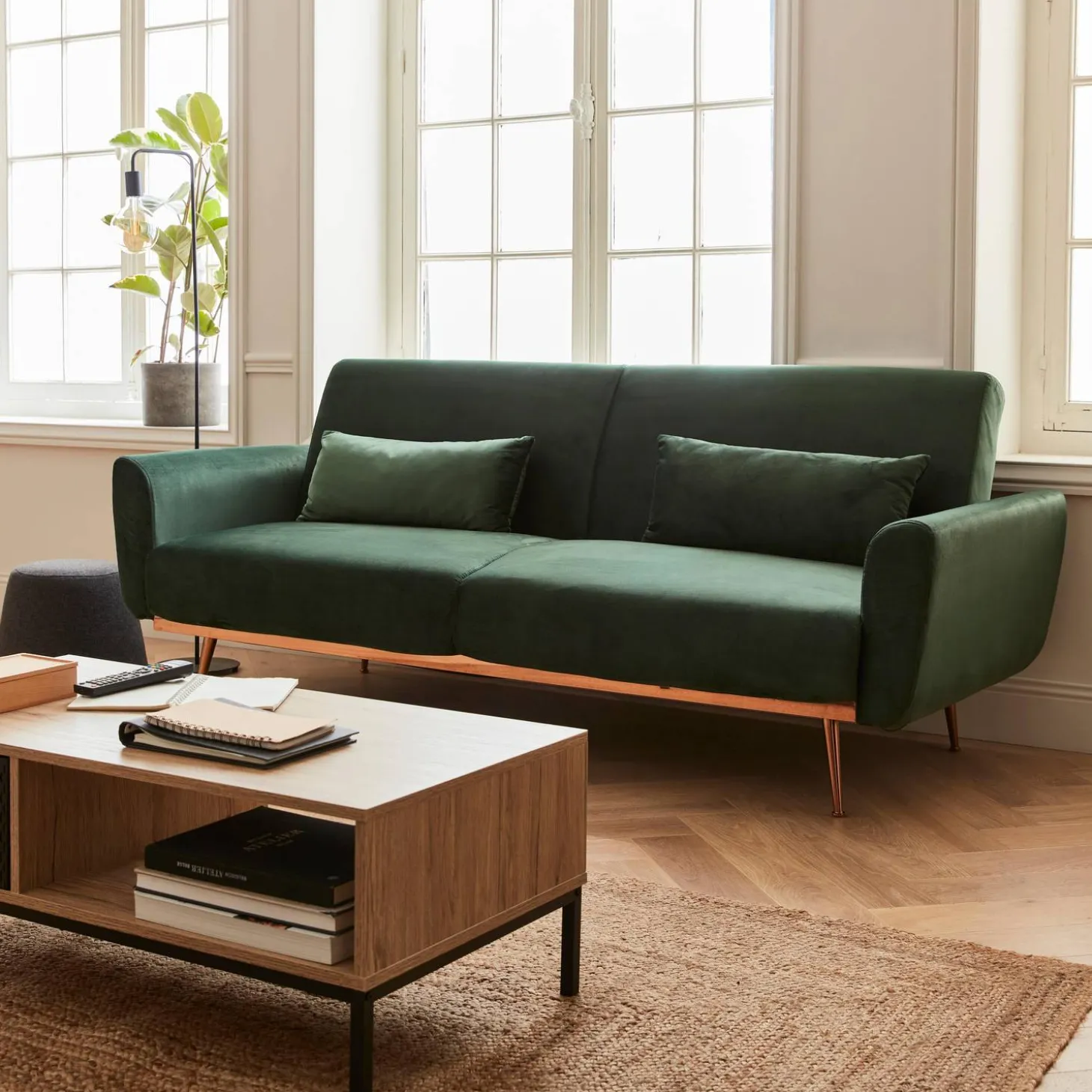 2-3-Sitzer Design Sofa mit Samtbezug