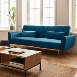 2-3-Sitzer Design Sofa mit Samtbezug