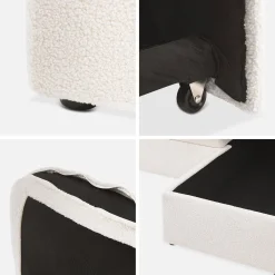4-Sitzer Doppel-Ecksofa mit Bouclé-Bezug, Schlaffunktion und 2 Bettkästen