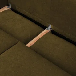 3-Sitzer Ecksofa mit Chenille-Bezug und Schlaffunktion, Recamiere beidseitig montierbar