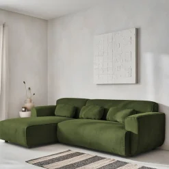 2-3-Sitzer Ecksofa mit Cordbezug, Recamiere links