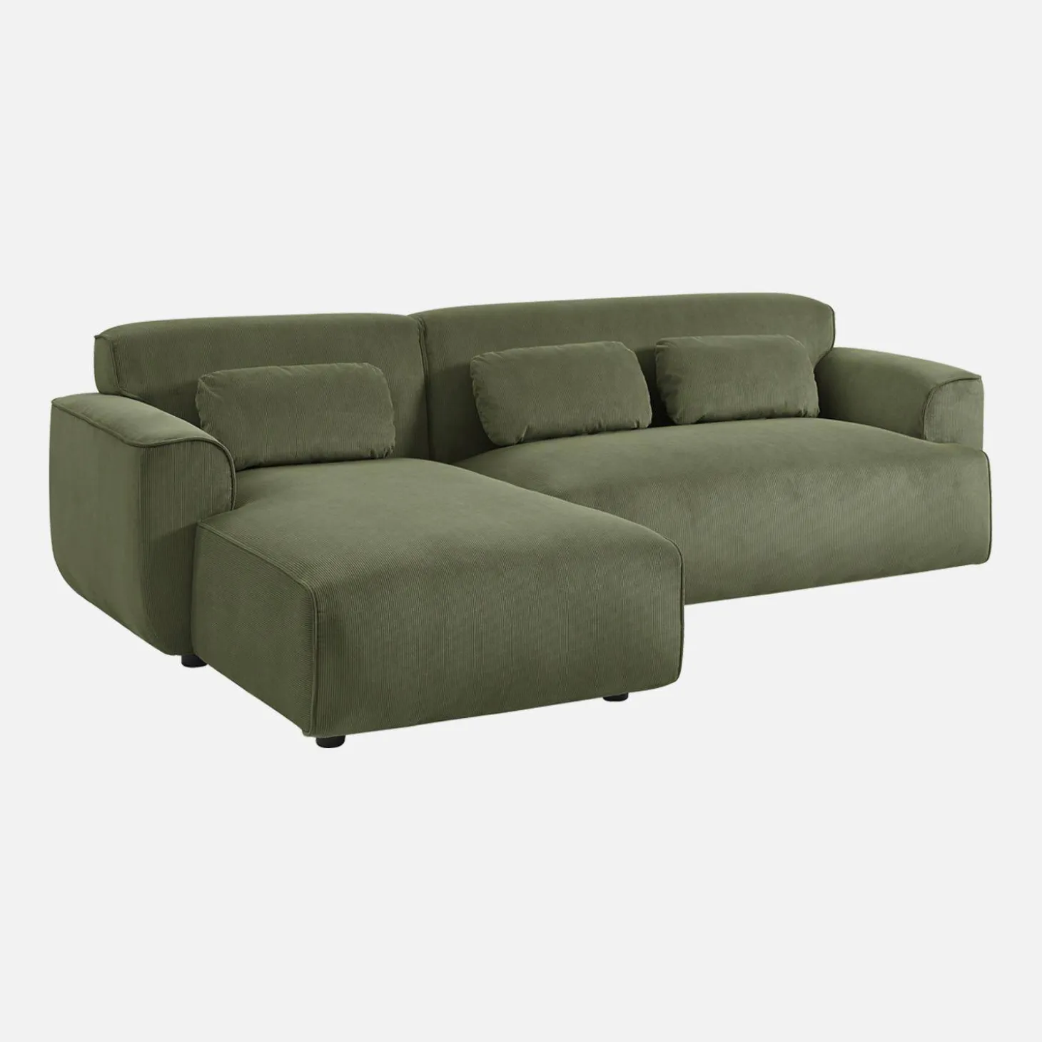 2-3-Sitzer Ecksofa mit Cordbezug, Recamiere links