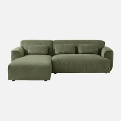 2-3-Sitzer Ecksofa mit Cordbezug, Recamiere links