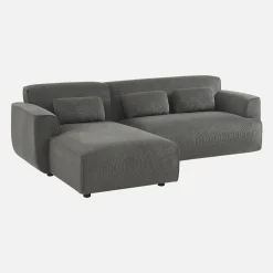 2-3-Sitzer Ecksofa mit Cordbezug, Recamiere links