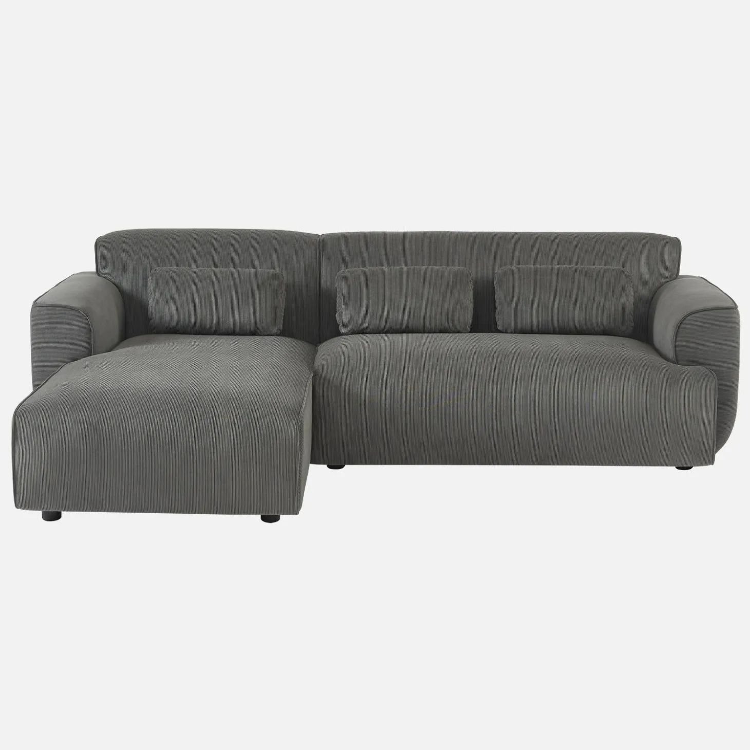 2-3-Sitzer Ecksofa mit Cordbezug, Recamiere links