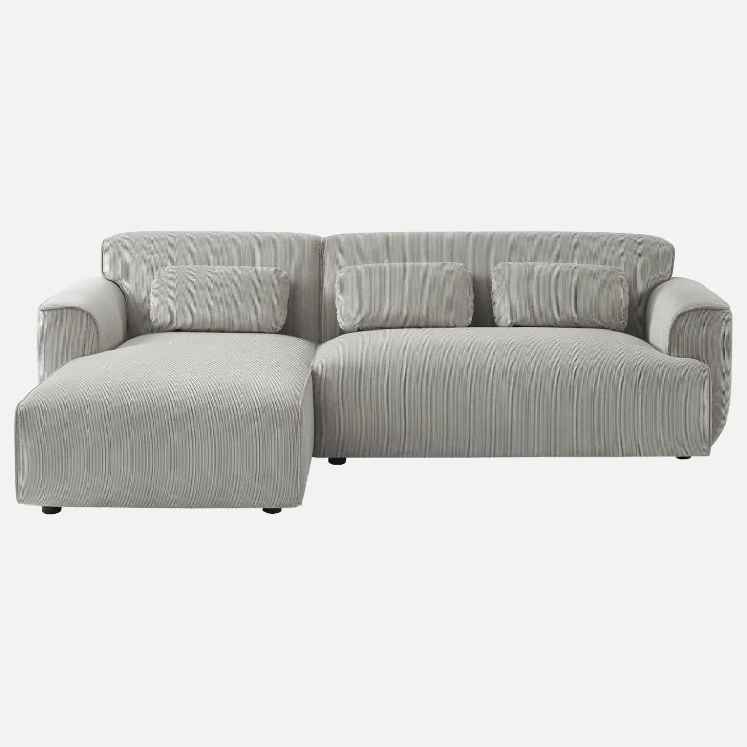 2-3-Sitzer Ecksofa mit Cordbezug, Recamiere links