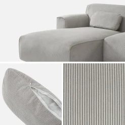2-3-Sitzer Ecksofa mit Cordbezug, Recamiere links