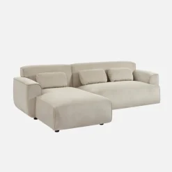 2-3-Sitzer Ecksofa mit Cordbezug, Recamiere links