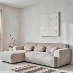 2-3-Sitzer Ecksofa mit Cordbezug, Recamiere links