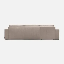 5-Sitzer Ecksofa mit Cordbezug und Schlaffunktion, Recamiere beidseitig montierbar