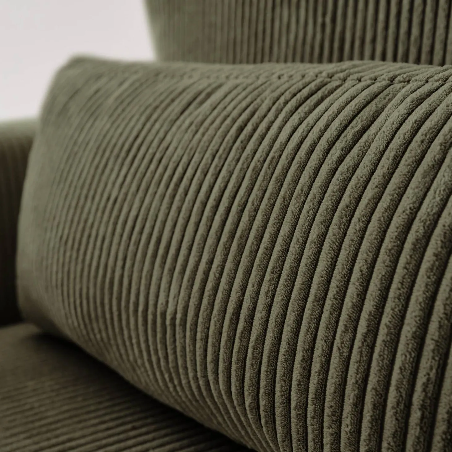 5-Sitzer Ecksofa mit Cordbezug und Schlaffunktion, Recamiere beidseitig montierbar