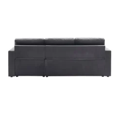 3-Sitzer Ecksofa mit Samtbezug und Schlaffunktion