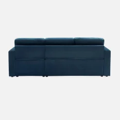3-Sitzer Ecksofa mit Samtbezug und Schlaffunktion