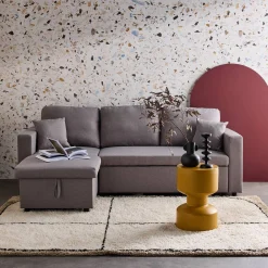 3-Sitzer-Ecksofa, mit Schlaffunktion, Recamiere beidseitig montierbar
