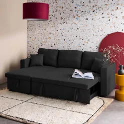 3-Sitzer-Ecksofa, mit Schlaffunktion, Recamiere beidseitig montierbar