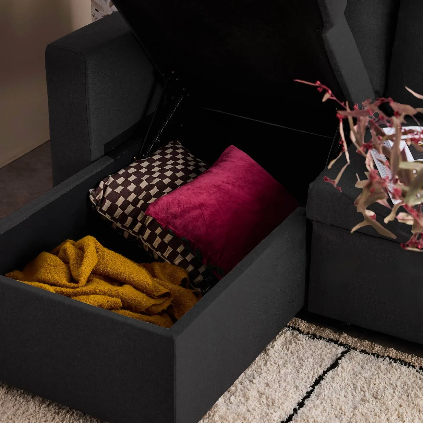 3-Sitzer-Ecksofa, mit Schlaffunktion, Recamiere beidseitig montierbar