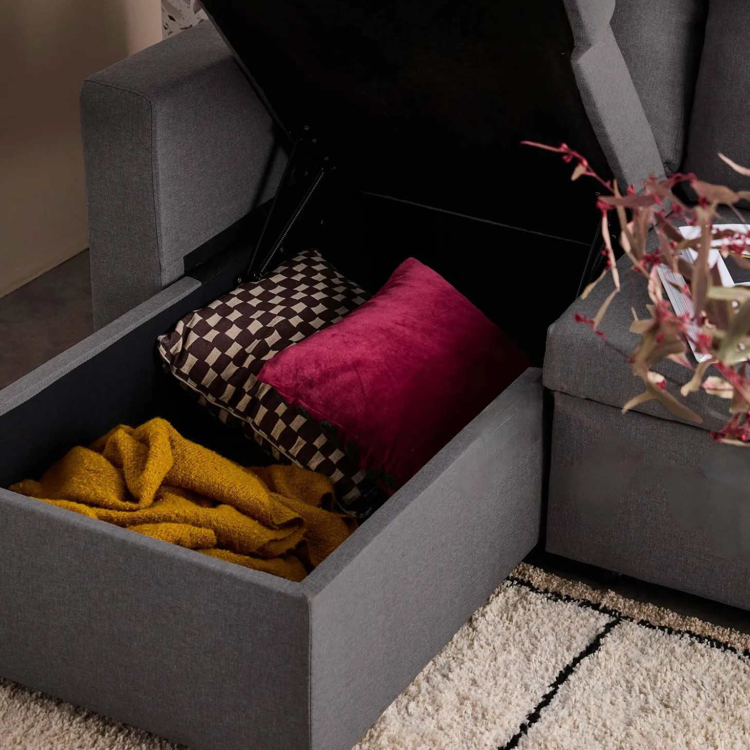 3-Sitzer-Ecksofa, mit Schlaffunktion, Recamiere beidseitig montierbar