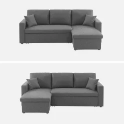 3-Sitzer-Ecksofa, mit Schlaffunktion, Recamiere beidseitig montierbar
