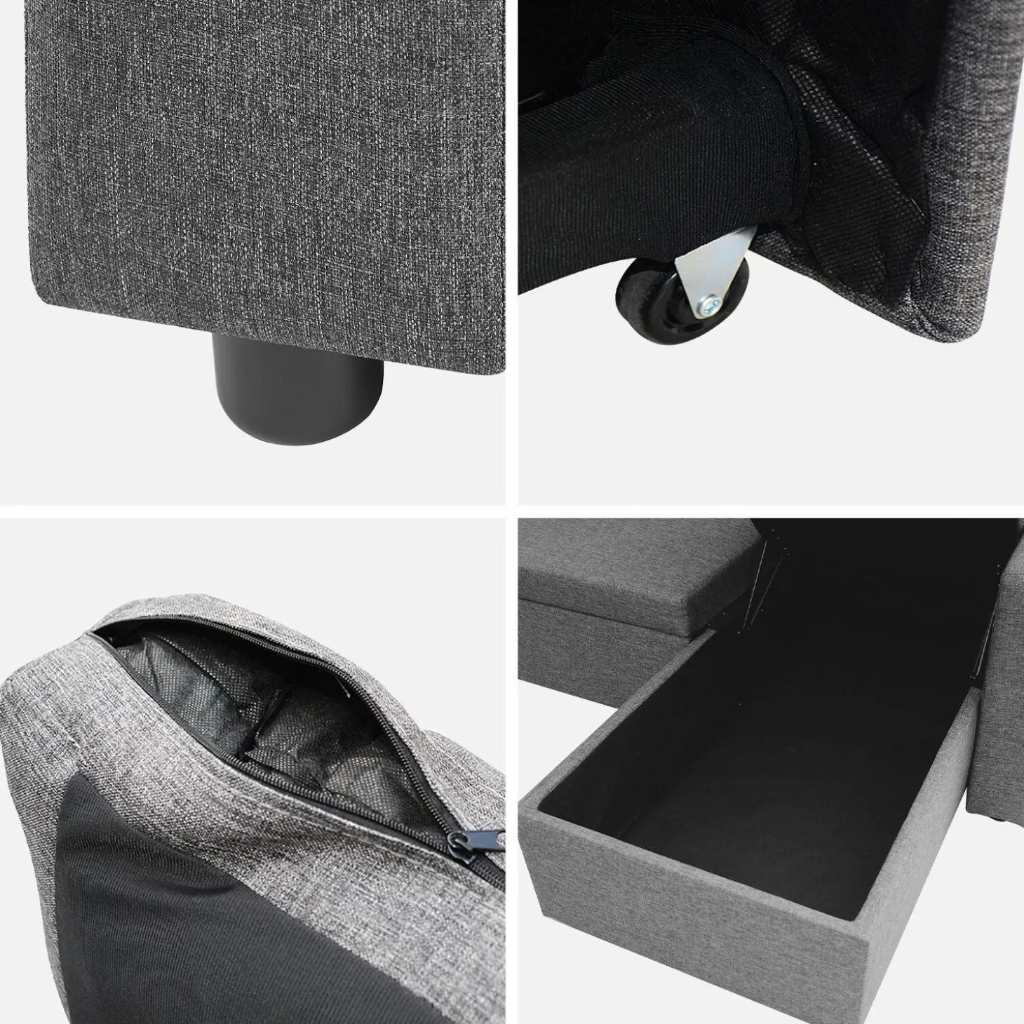 3-Sitzer-Ecksofa, mit Schlaffunktion, Recamiere beidseitig montierbar