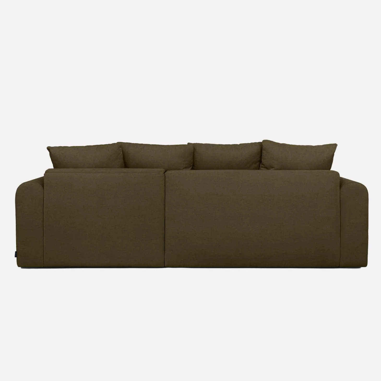 3-Sitzer Ecksofa mit Schlaffunktion und Chenille-Bezug, Recamiere beidseitig montierbar