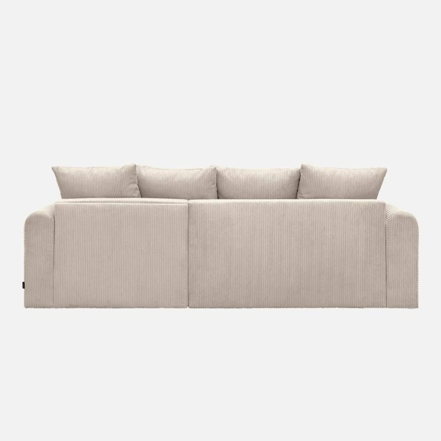 3-Sitzer Ecksofa mit Schlaffunktion und Cordbezug, Recamiere beidseitig montierbar
