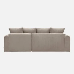 3-Sitzer Ecksofa mit Schlaffunktion und Cordbezug, Recamiere beidseitig montierbar