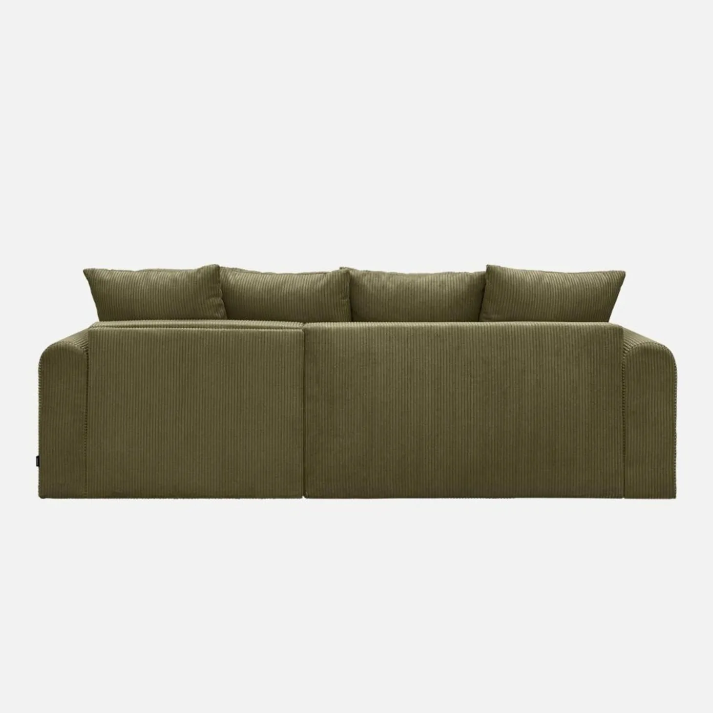 3-Sitzer Ecksofa mit Schlaffunktion und Cordbezug, Recamiere beidseitig montierbar