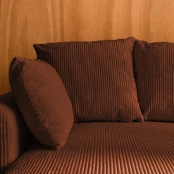 3-Sitzer Ecksofa mit Schlaffunktion und Cordbezug, Recamiere beidseitig montierbar