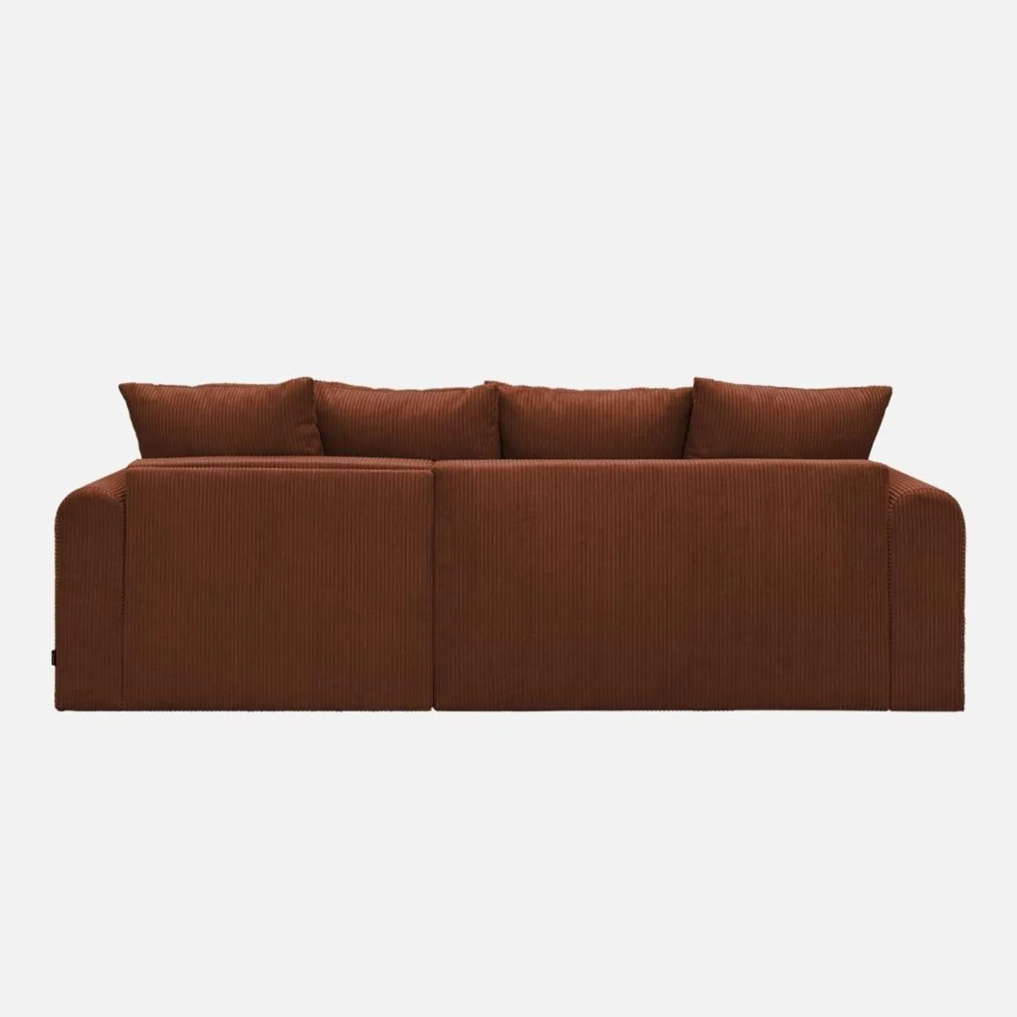3-Sitzer Ecksofa mit Schlaffunktion und Cordbezug, Recamiere beidseitig montierbar
