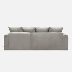 3-Sitzer Ecksofa mit Schlaffunktion und Cordbezug, Recamiere beidseitig montierbar