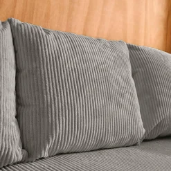 3-Sitzer Ecksofa mit Schlaffunktion und Cordbezug, Recamiere beidseitig montierbar
