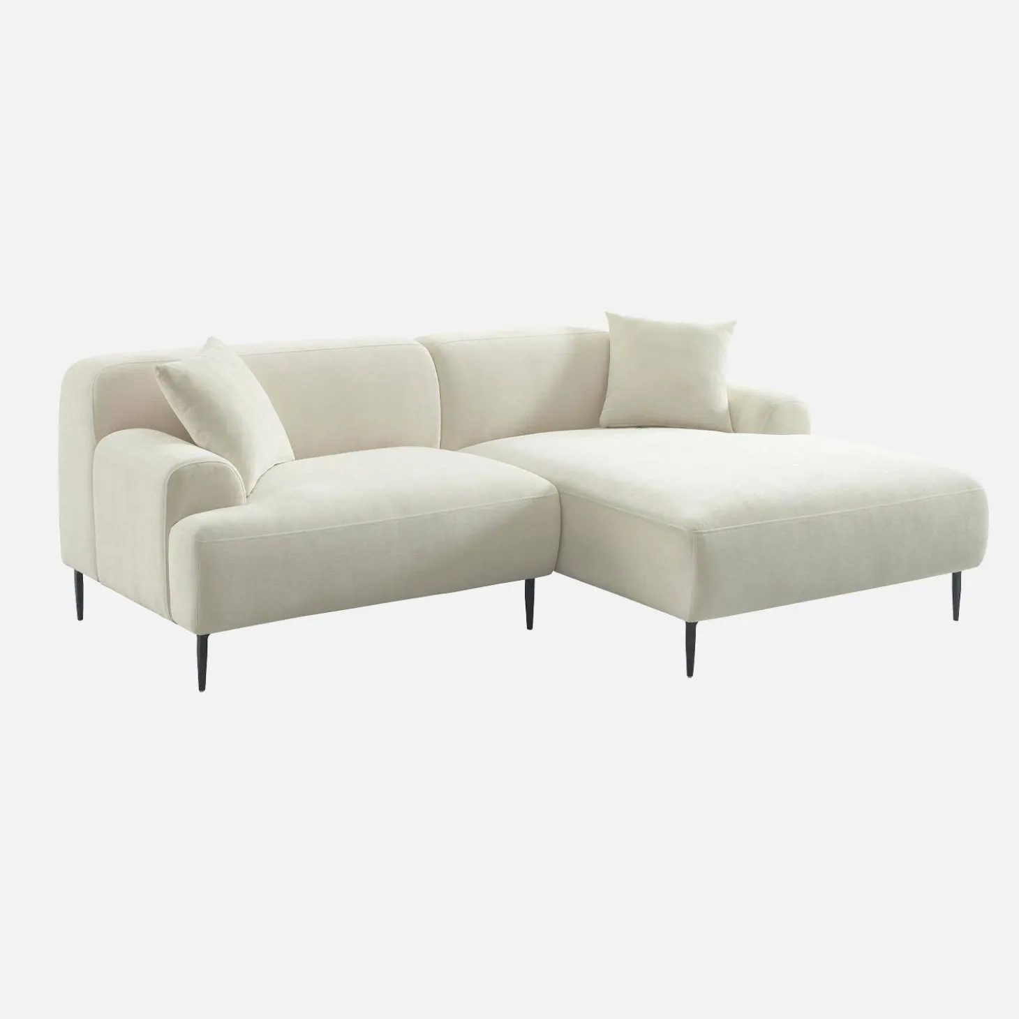 3-Sitzer Ecksofa mit Stoffbezug und Metallfüßen