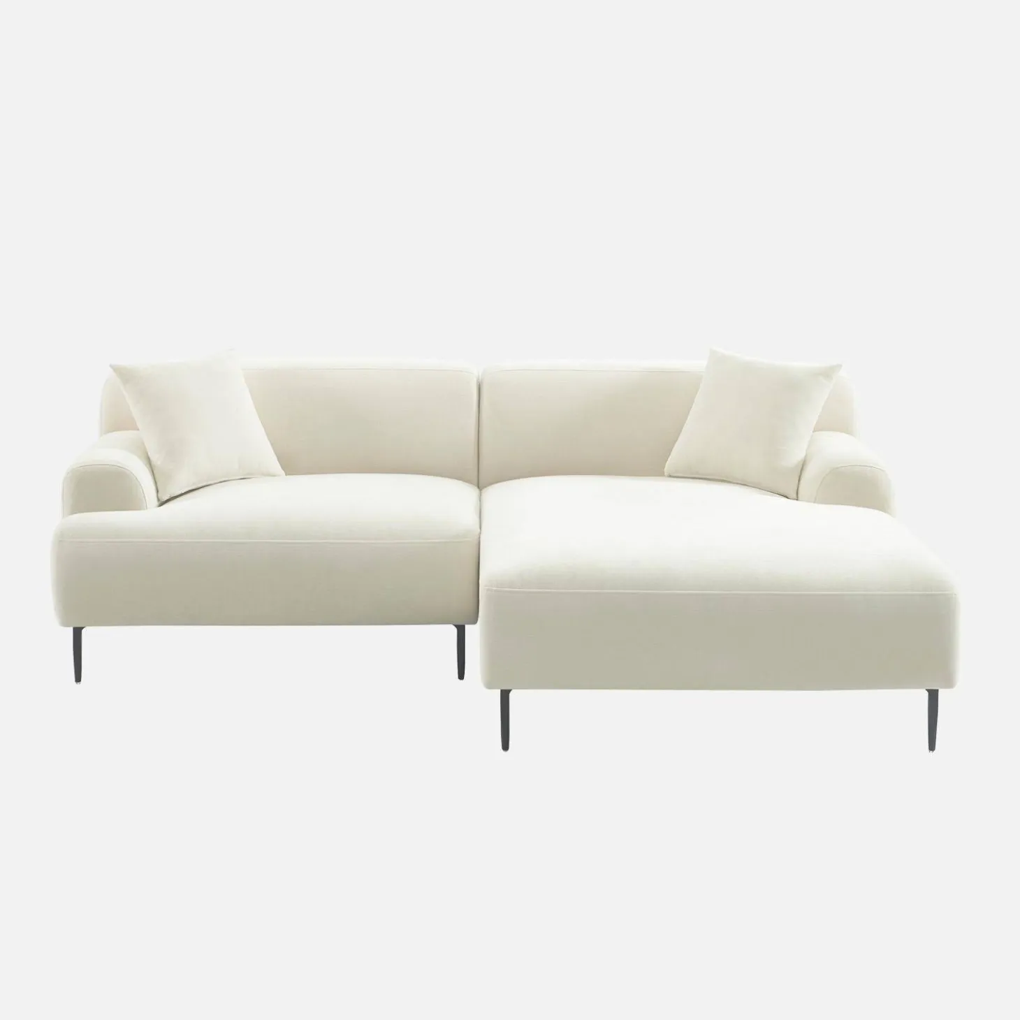 3-Sitzer Ecksofa mit Stoffbezug und Metallfüßen