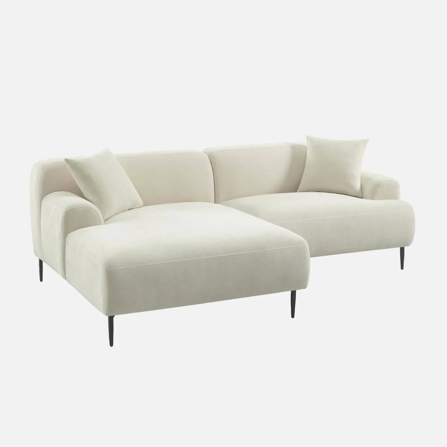 3-Sitzer Ecksofa mit Stoffbezug und Metallfüßen