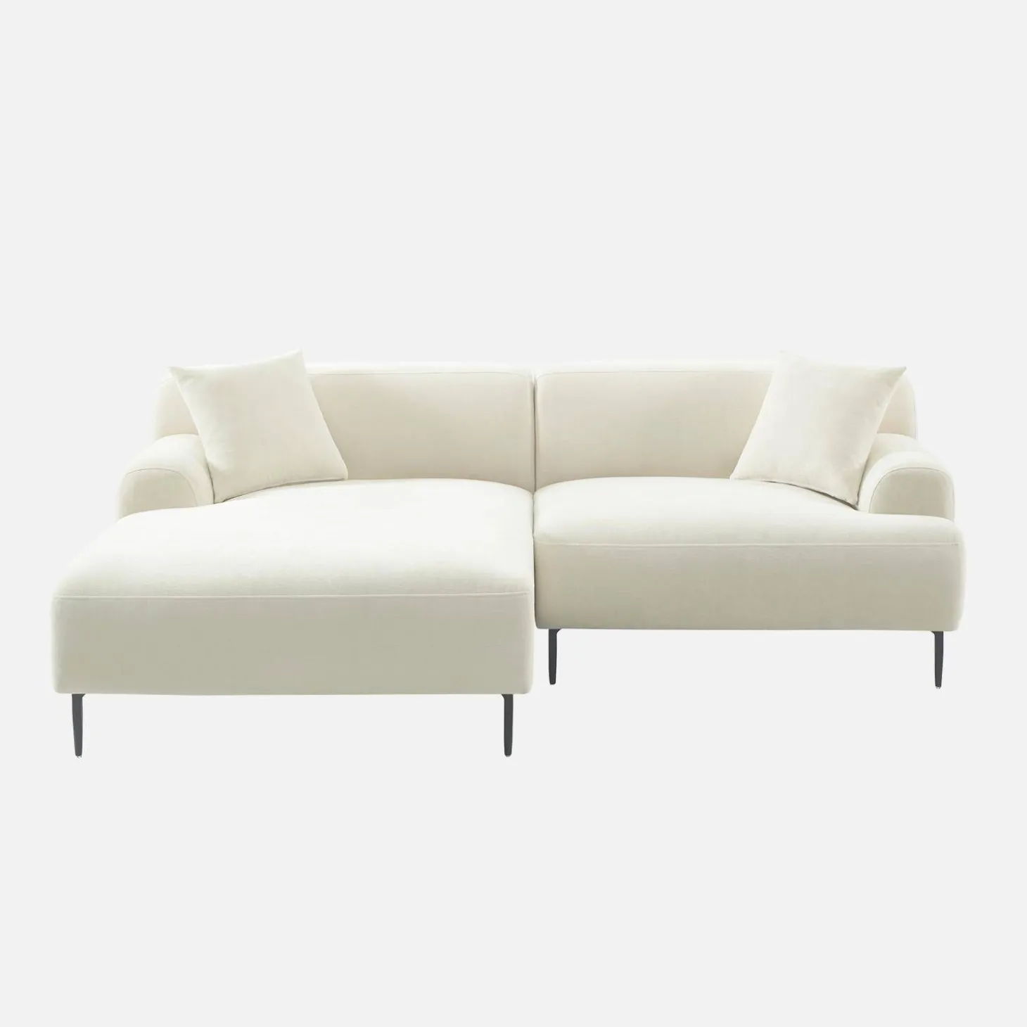 3-Sitzer Ecksofa mit Stoffbezug und Metallfüßen
