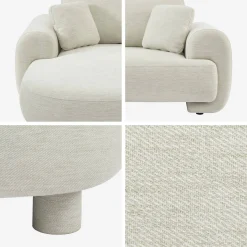 3-Sitzer Ecksofa mit Stoffbezug und runden Füßen, Recamiere links