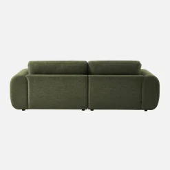 3-Sitzer Ecksofa mit Stoffbezug und runden Füßen, Recamiere links