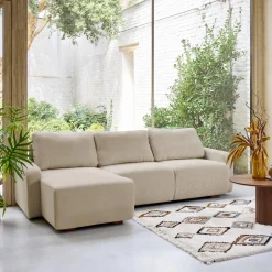 3-Sitzer Ecksofa Recamiere links mit Stoffbezug