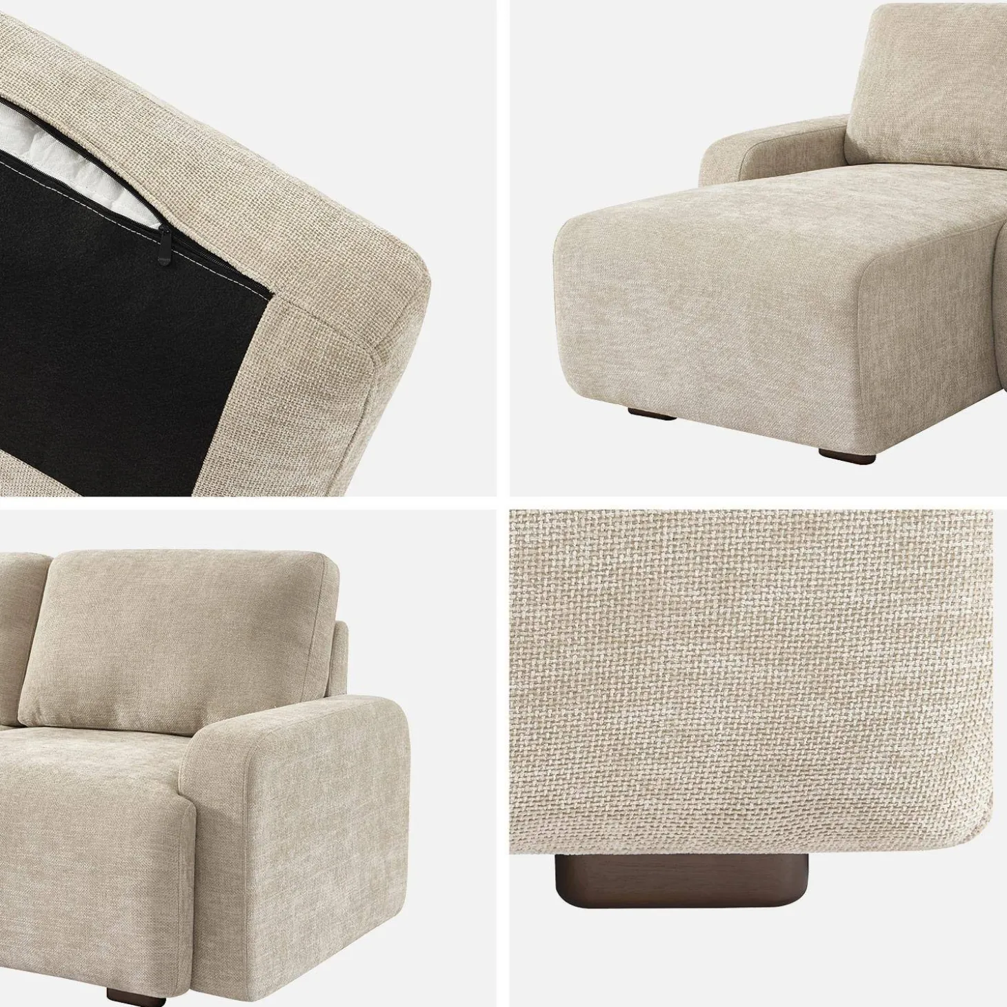 3-Sitzer Ecksofa Recamiere links mit Stoffbezug