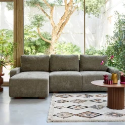 3-Sitzer Ecksofa Recamiere links mit Stoffbezug