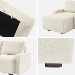 3-Sitzer Ecksofa Recamiere links mit Stoffbezug