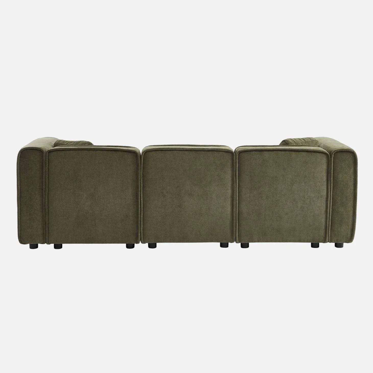 3-Sitzer Ecksofa Recamiere links Stoffbezug 2 quadratische Kissen