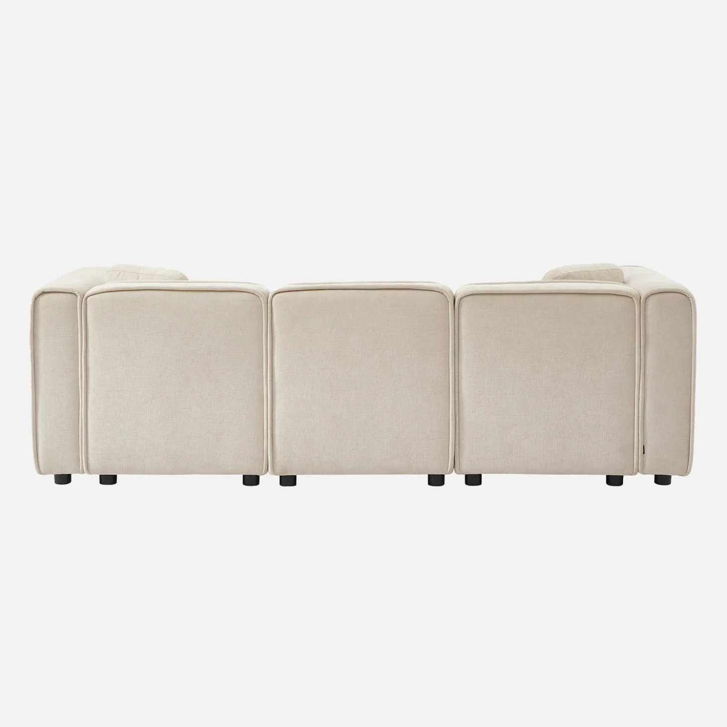 3-Sitzer Ecksofa Recamiere links Stoffbezug 2 quadratische Kissen