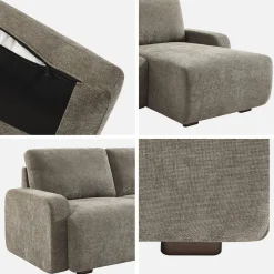 3-Sitzer Ecksofa Recamiere rechts mit Stoffbezug