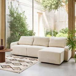 3-Sitzer Ecksofa Recamiere rechts mit Stoffbezug